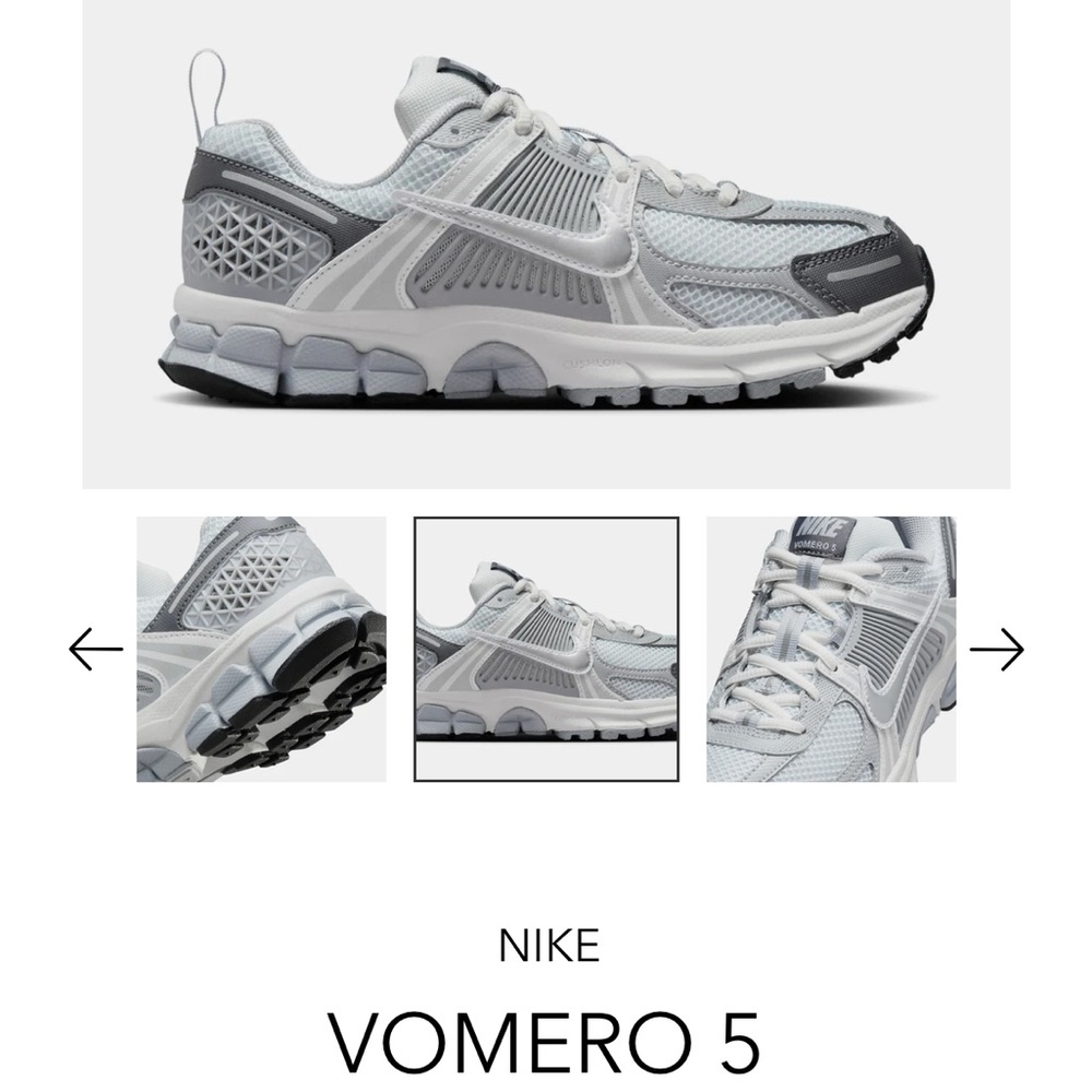 Nike Vomero 5 Light Gray and White Sneakers